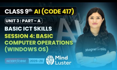 Session 4 Basic Computer Operations Windows OS Basic ICT Skills Class 9 AI Unit 3 CODE 417