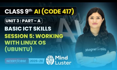 Session 5 Working with Linux OS Ubuntu Basic ICT Skills Class 9 AI Unit 3 CODE 417 Part A