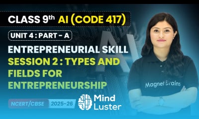 Session 2 Types and Fields For Entrepreneurship Entrepreneurial Skill Class 9 AI Unit 4