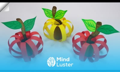 3d paper apple How to make paper apple