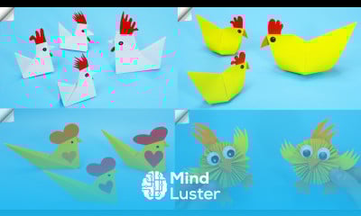 4 diy easy way paper chicken Easy paper crafts