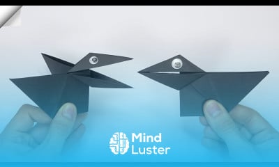 Moving paper crow Origami paper toy antistress Talking crow