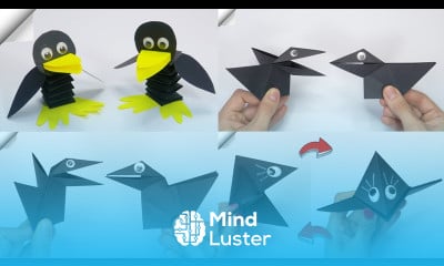 4 Moving paper toys How to make paper crow croaks