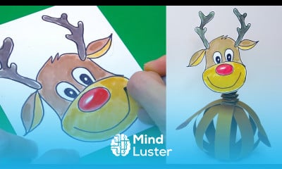 DIY christmas How to make paper Christmas deer Easy paper crafts Moving paper toys