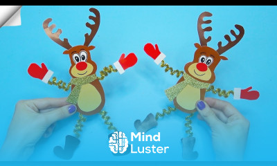 How to make paper Christmas deer Moving paper toys Easy paper crafts