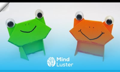 Paper frog face Easy origami frog