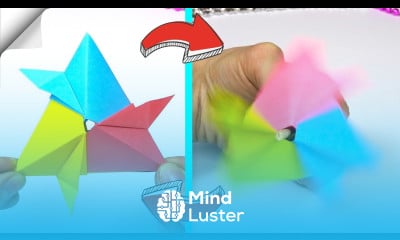 DIY Paper origami toy blowing air spinning Antistress Transformer for 1 minute