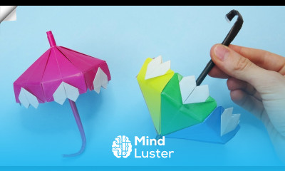 How to make a paper Umbrella with a heart DIY paper umbrella Easy paper crafts