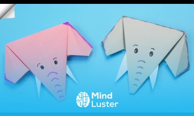 Easy way paper elephant Origami Elephant face