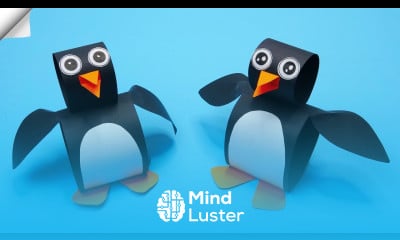 Moving christmas toys How to make paper penguin Easy paper crafts