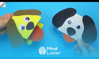 How to Make a DOG Paper Puppet Moving paper toys Easy Dog Hand Puppet DIY
