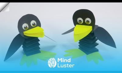 Moving paper crow Origami paper toy antistress