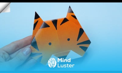 Origami Tiger easy DIY paper crafts Origami Tiger face
