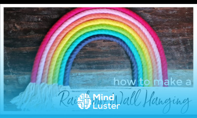 DIY Rainbow Wall Hanging Tutorial Rope and Yarn Rainbow Fiber Art Nursery and Room Decor