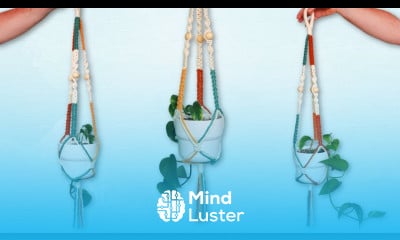 4 Color Macrame Plant Hanger with Beads