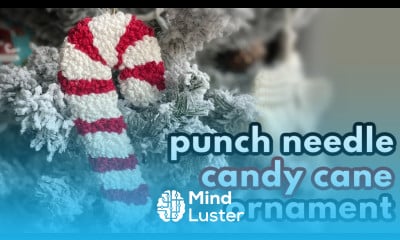 Punch Needle Ornaments DIY Candy Cane Pattern