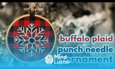 Buffalo Plaid Christmas Ornaments Punch Needle Snowflake
