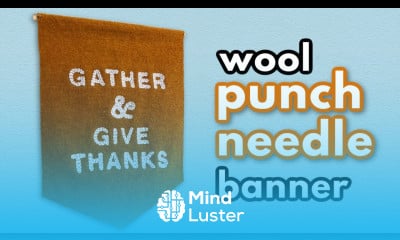 Punch Needle Wall Hanging on Wool Fabric Gather and Give Thanks