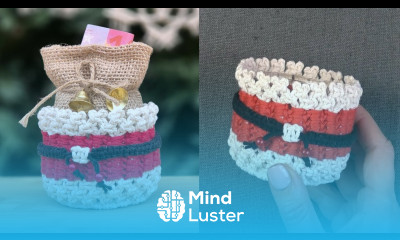 Santa Claus Macrame Basket  Christmas Lights and Gifts