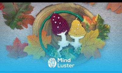 Hanging Macrame Mushroom Ornament Wall Hanging