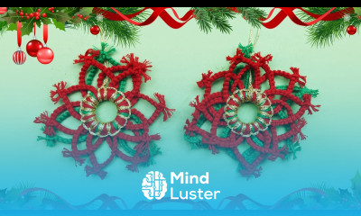 DIY Macrame Poinsettia Christmas Ornaments