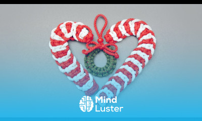 MACRAMÉ CANDY CANE WREATH FOR CHRISTMAS TREE  VINTAGE DESIGN DIY