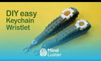 DIY Easy Macrame Wristlet Keychain with Flower Knot