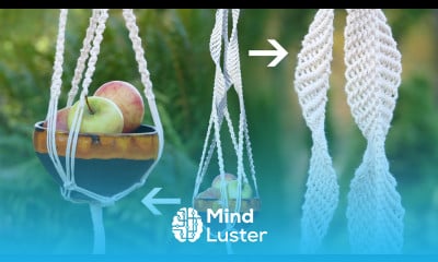 Wavy DNA Macrame Spiral Plant Hanger Short version