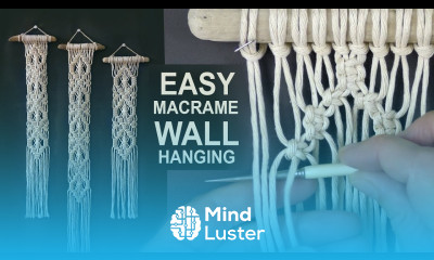 Learn DIY Macramé Triple Wall Hanging EASY Diamond Pattern with Square ...