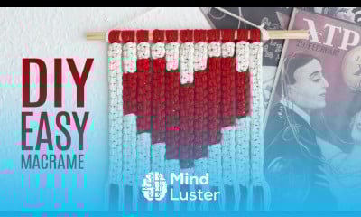 EASY DIY MACRAME YARN TAPESTRY HEART PATTERN TUTORIAL FOR BEGINNERS