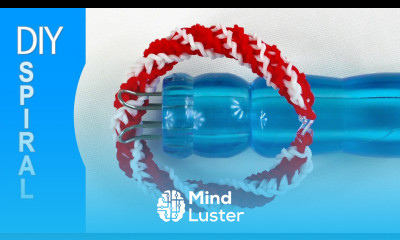 DIY Rubber Band Double Spiral Bracelet with Knitting Spool