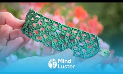 Leaves with beads Macrame bracelet Tutorial