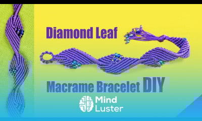 Diamond Leaf Macrame Bracelet Pattern with Beads DIY