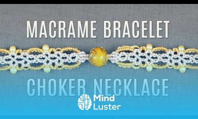 MACRAME BRACELET CHOKER NECKLACE WITH BEADS