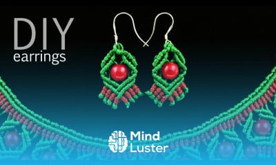 DIY Macrame Earrings with Diamonds and Beads