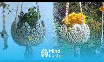 DIY Macrame Leaf Plant Hanger Lantern