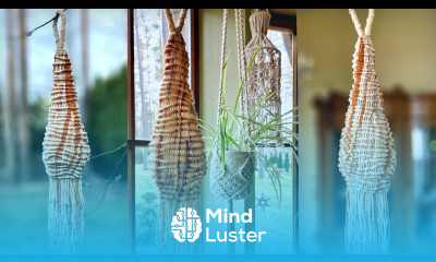 Hanging Macrame Sculpture Yarn Lantern