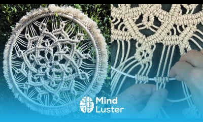 Round Macrame Mandala Flower Dream Catcher Wall Hanging