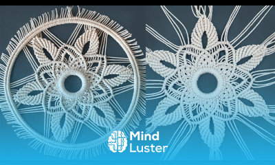 Round Macrame Flower Dream Catcher DIY Macrame Wall Hanging Circle Pattern