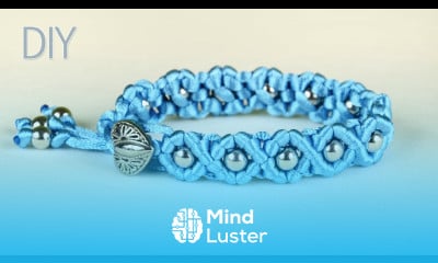 DIY Easy Wave Bracelet with Satin Cord and Beads