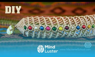 DIY Macramé Fishbone Bracelet with Beads Macrame School