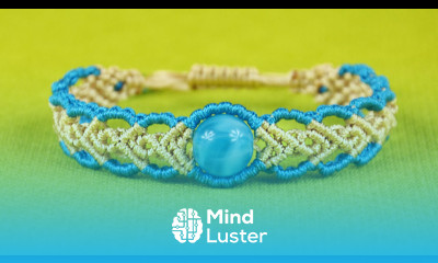 Wavy Herringbone Bracelet in two colors with a bead Tutorial