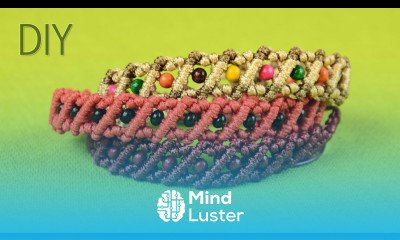 Learn Striped Macrame Bracelets with Beads Tutorial - Mind Luster