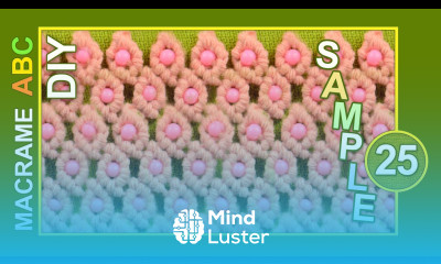 Macrame ABC pattern sample 25 with Beads