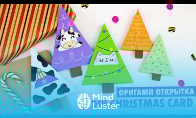 Оригами Ёлка ОТКРЫТКА из бумаги DIY Новый год Origami Paper Christmas tree Card
