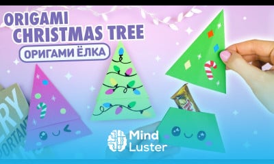 Оригами ЕЛКА из бумаги DIY Подарок на Новый год Origami Paper Christmas tree Gift Ideas