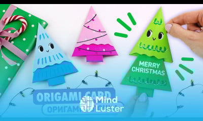 Оригами ЕЛКА Открытка из бумаги Подарок на Новый год Origami Paper Christmas tree Gift Ideas
