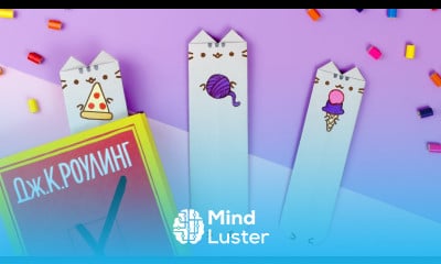 ОРИГАМИ ЗАКЛАДКА КОТИК ПУШИН ИЗ БУМАГИ ORIGAMI BOOKMARK CAT