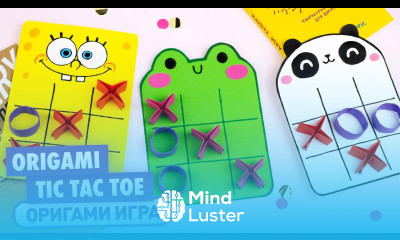 Оригами Губка Боб Лягушка и Панда Крестики Нолики из бумаги Origami Tic Tac Toe DIY Paper game