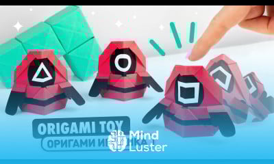 Оригами Игра в Кальмара Игрушка из бумаги Origami Squid Game Paper toy DIY Антистресс
